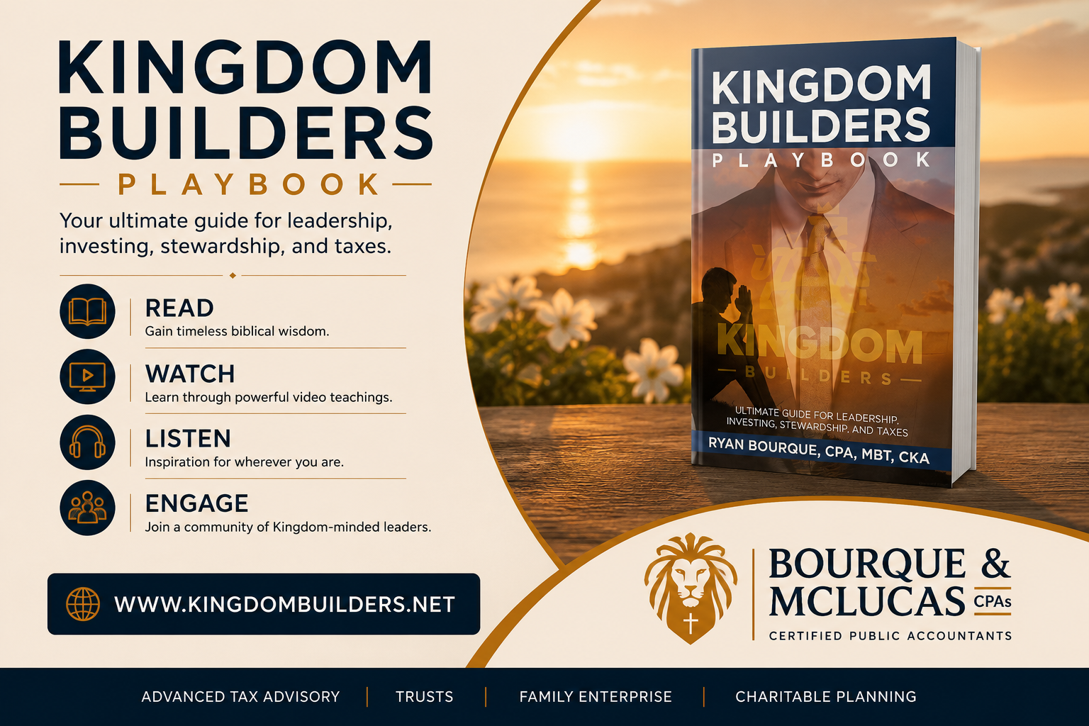 The Kingdom Builders Playbook by Ryan Bourque — Ultimate Guide for Leadership, Investing, Stewardship, and Taxes